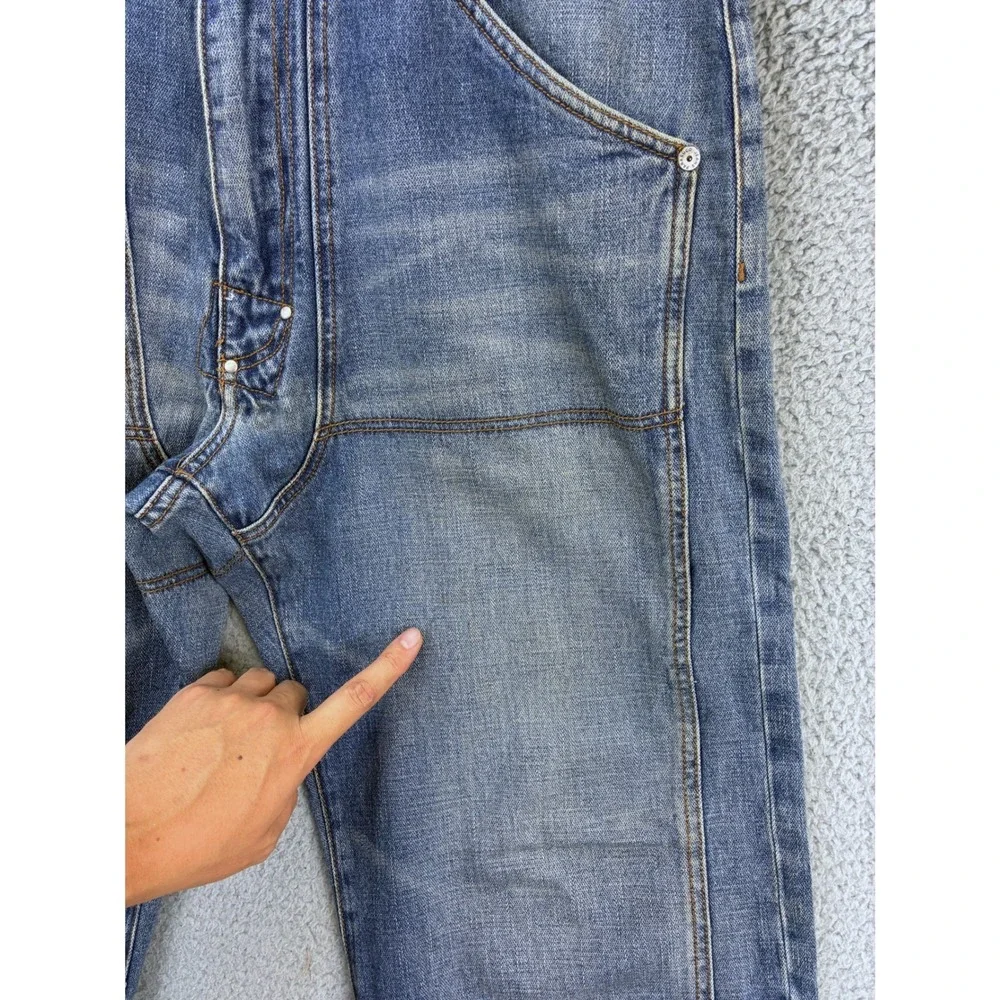 Parasuco Ergonomic Baggy Wide Leg Jeans Mens 38 Blue Y2K Vintage Denim Flawed
